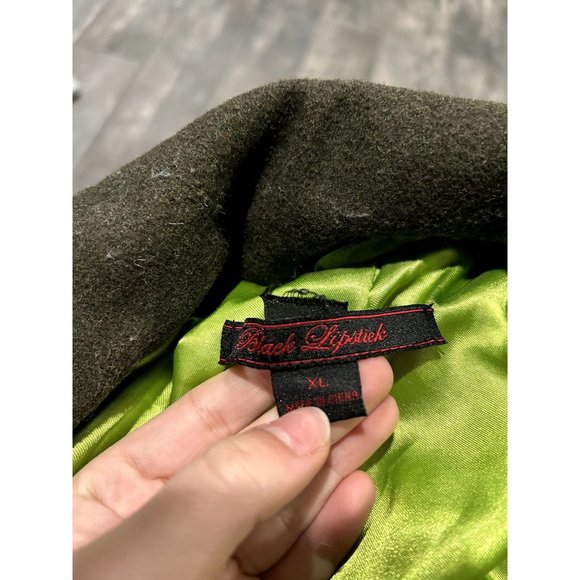 GENTLY USED BLACK LIPSTICK CROP PEACOAT- SIZE XL - Picture 3 of 3